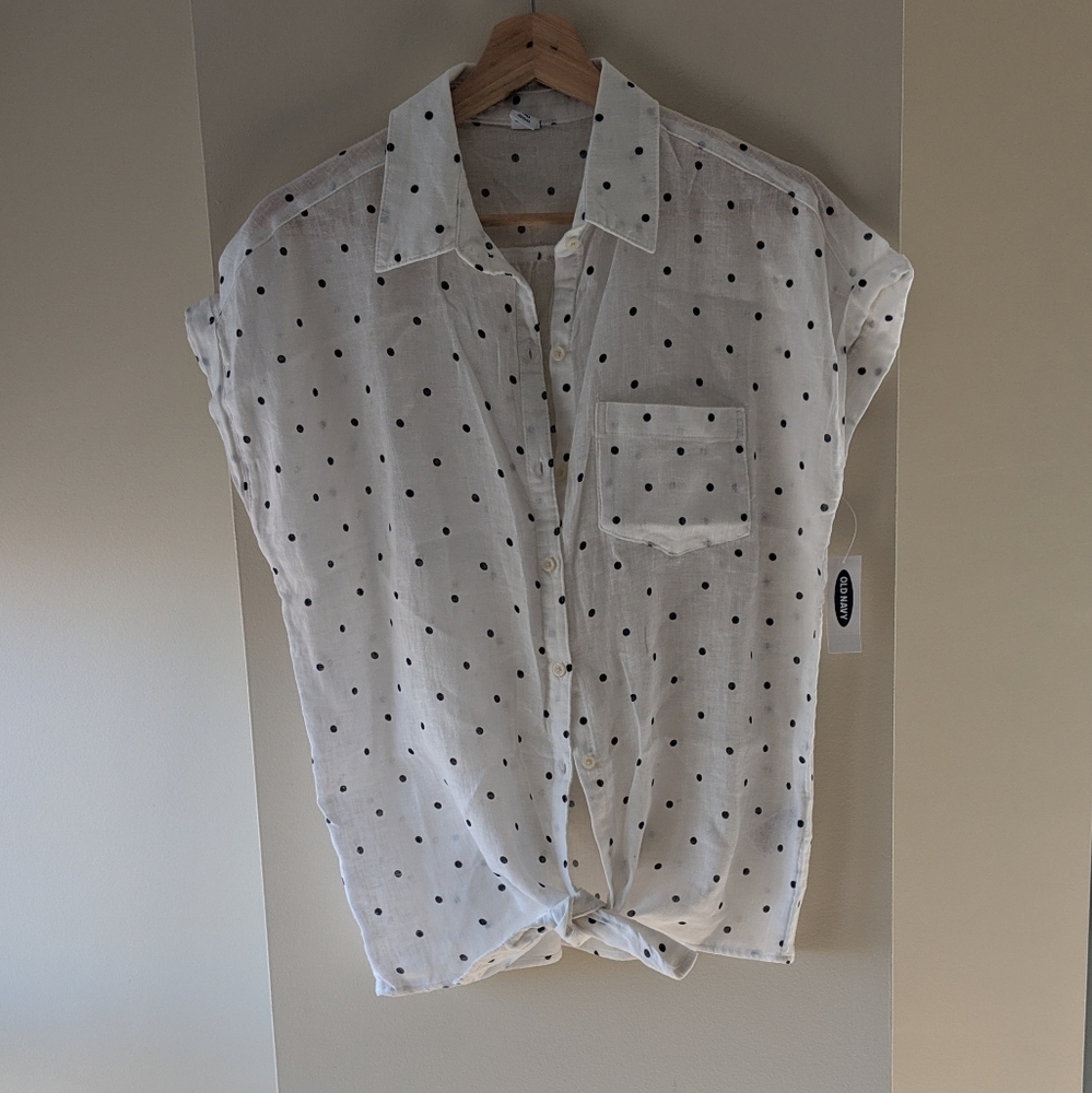 NWT Old Navy tie front button up